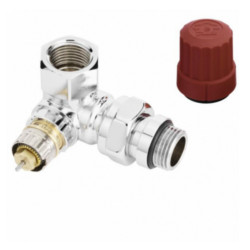 Клапан терморегулятора RA-NCX угловой, трехосевой, правое исполнение, хром, ВР, Danfoss 013G4239
