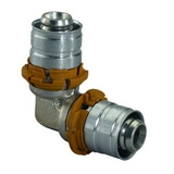 Uponor MLC пресс угольник латунь 90° 32-32, артикул 1014765