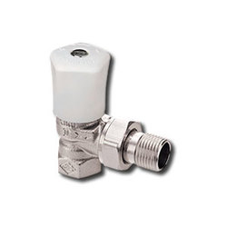 Heimeier Ручной радиаторный клапан Mikrotherm, DN20(3/4"), угловой, бронза никелированная, 0121-03.500