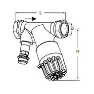 Tour & Andersson Термостатический балансировочный клапан TA-THERM, DN15, с штуцером, 52 С, PN16, AMETAL, 52720815