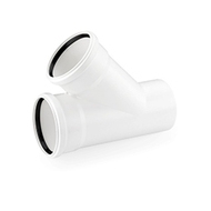Тройник REHAU RAUPIANO PLUS 50/50/45°, для канализационных труб, арт. 11212341001