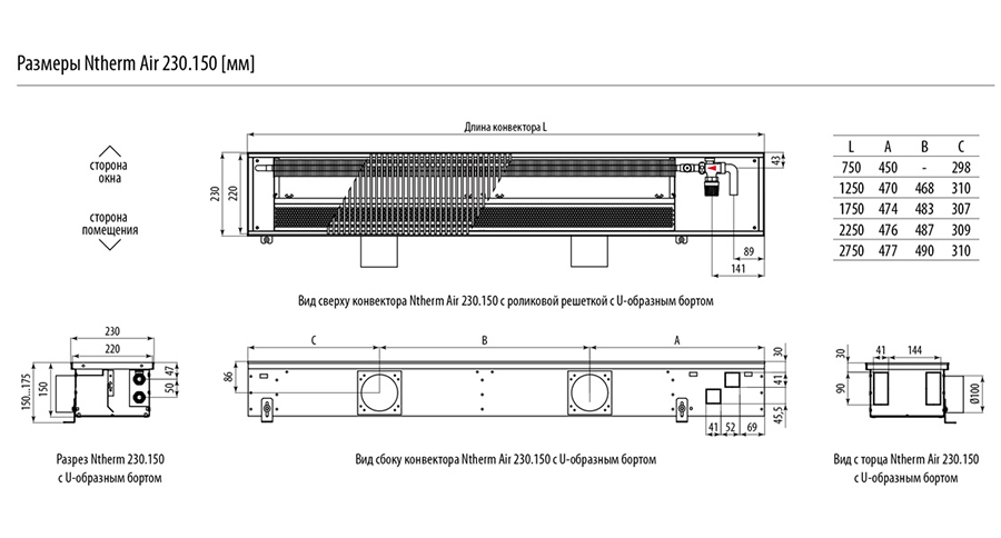 Размеры Ntherm Air 230.150 [мм]