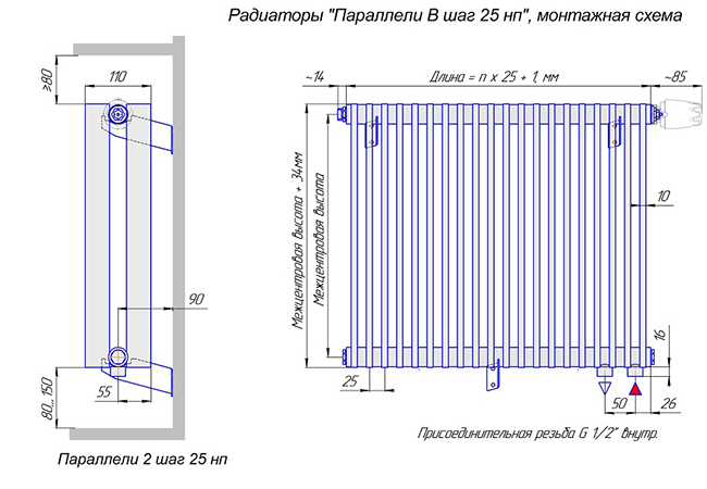 Параллели В2 шаг 25мм