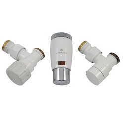 Комплект термостатический SCHLOSSER Elegant Mini GZ 1/2 х М22х1,5 белый-хром (угловой), арт. 603400042